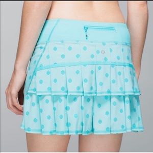 Lululemon Run Pace Setter Skirt *Tall Angel Blue Stripe Dot 10 tall 10T 10 T